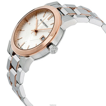 BURBERRY Silver Dial Two-tone Ladies Watch BU9127